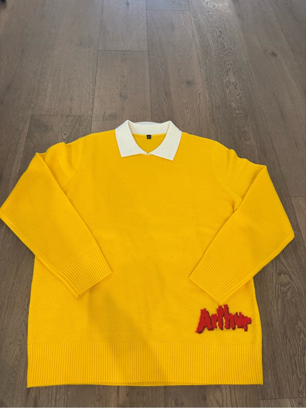 Arthur inspired Yellow Pullover Sweater with White Collar